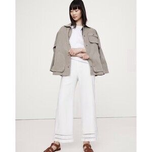 BANANA REPUBLIC Pant Women’s Size 0 White Cropped Flare New W/ $130.00 Tag